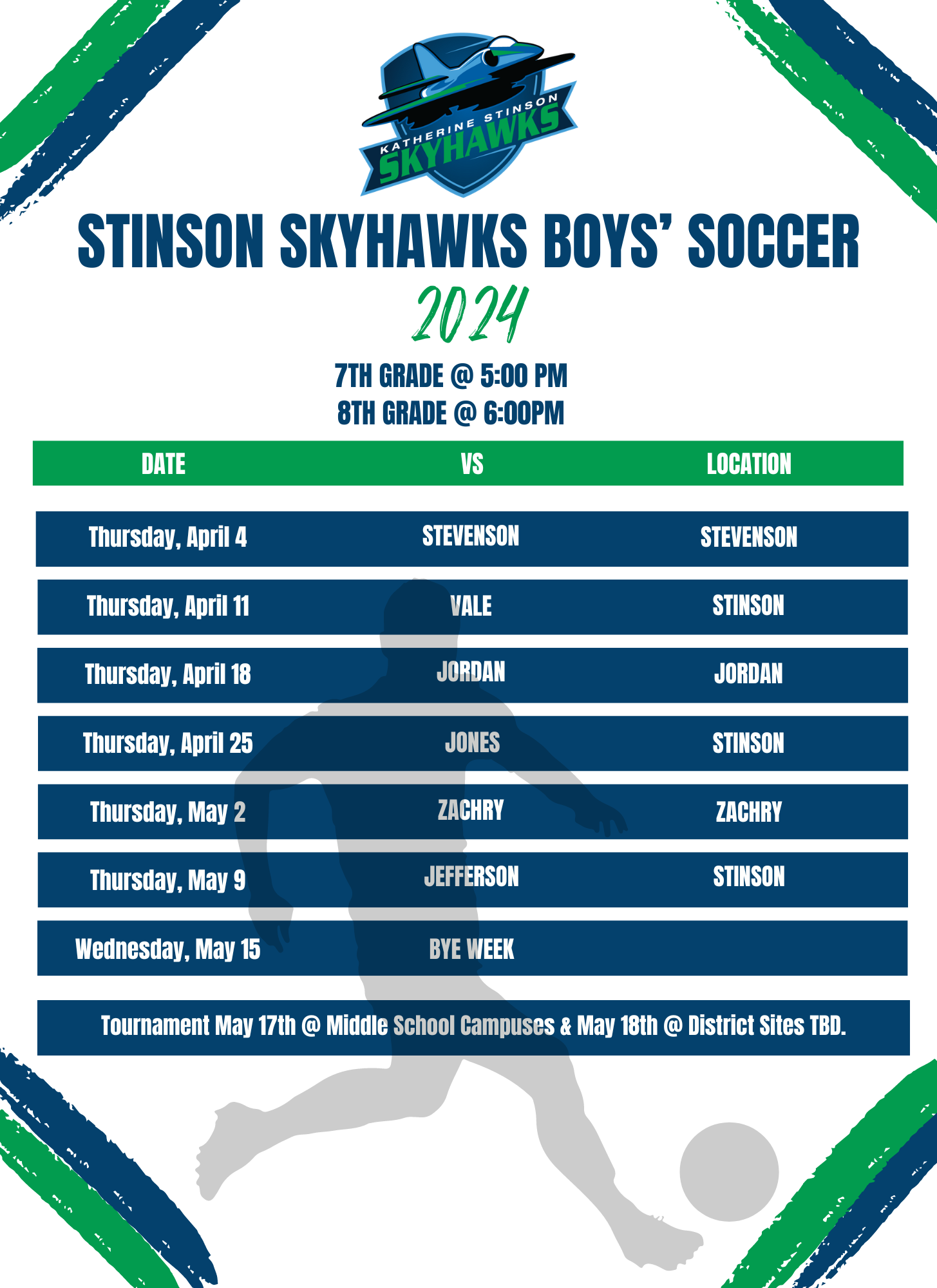 Boys Soccer Schedule