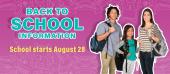 Back to school Information; School starts Aug. 28 